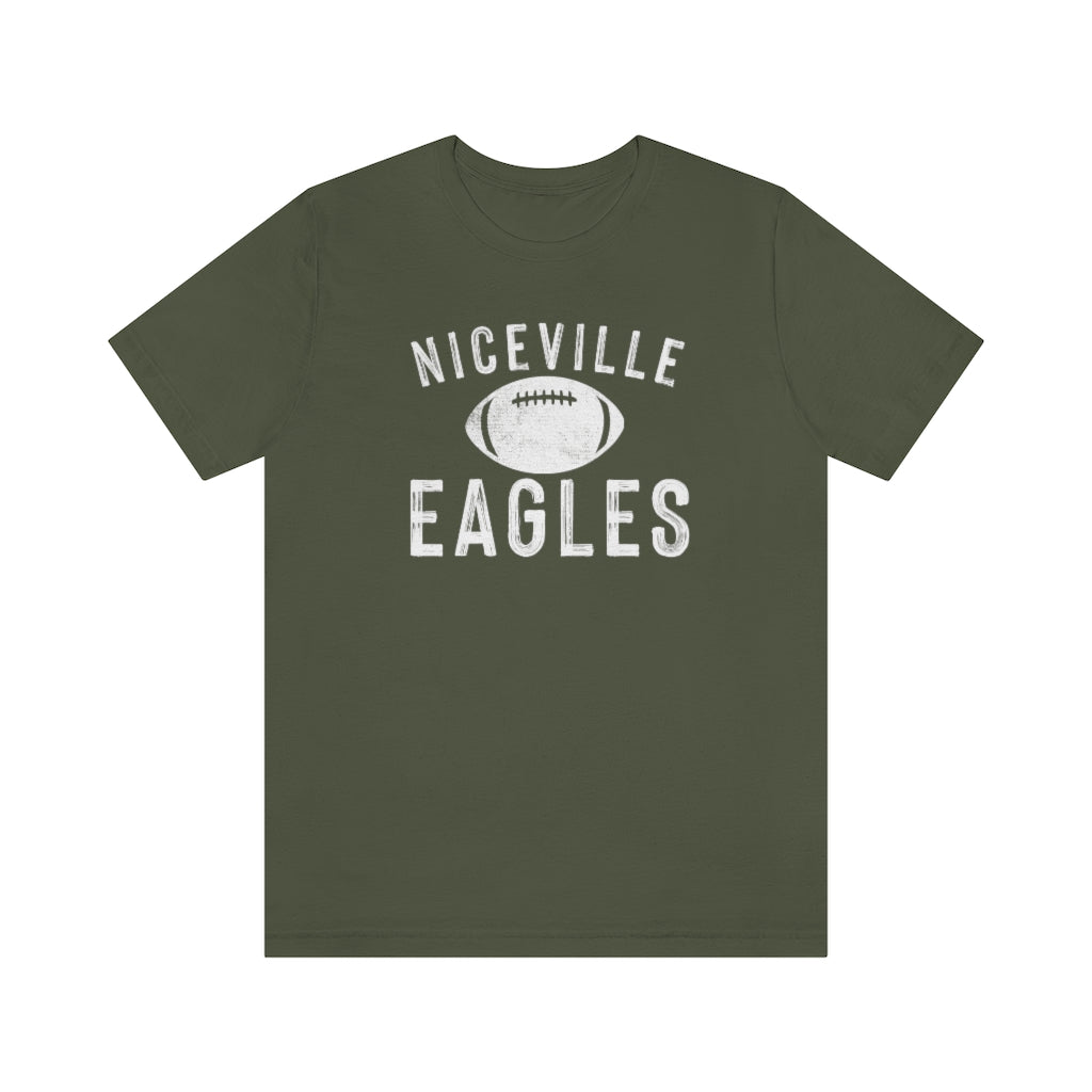 BATTLEWORN NICEVILLE EAGLES W/ FOOTBALL - Unisex Jersey Short Sleeve Tee BELLA+CANVAS