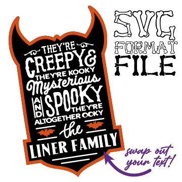 SPOOKY 😈 Monster Family Lyrics Design SVG FILE