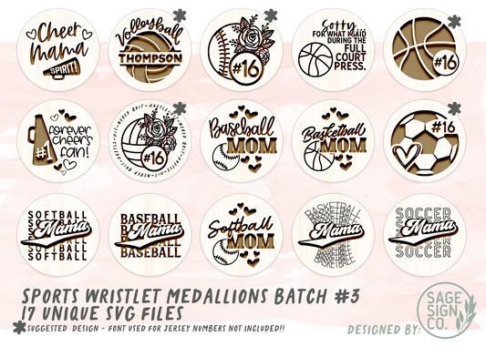 BUNDLE of 17 Unique HIGH SCHOOL SPORTS Theme SVG Design Files