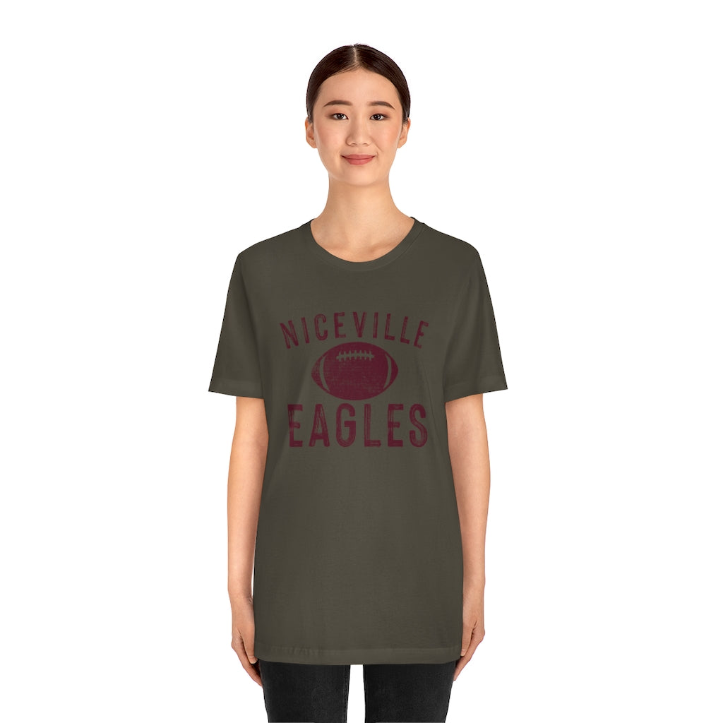 BATTLEWORN NICEVILLE EAGLES W/ FOOTBALL - Unisex Jersey Short Sleeve Tee BELLA+CANVAS