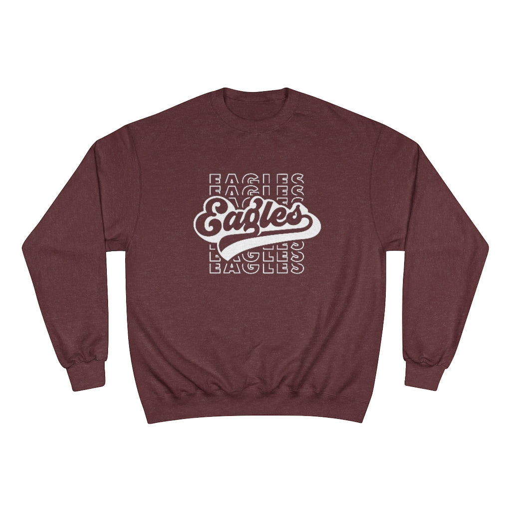 EAGLES W/ RETRO SCRIPT OVERLAY - Unisex CHAMPION BRAND Crewneck Sweatshirt
