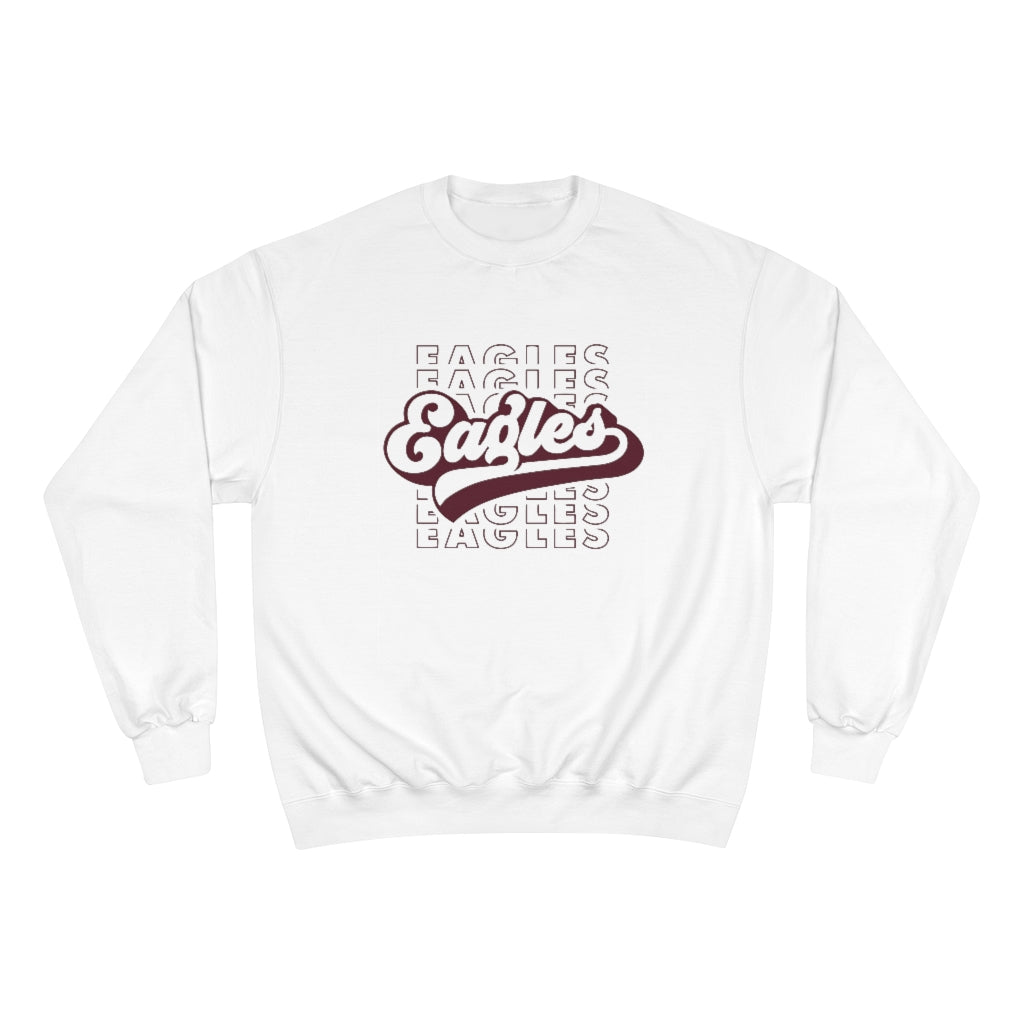 EAGLES W/ RETRO SCRIPT OVERLAY - Unisex CHAMPION BRAND Crewneck Sweatshirt
