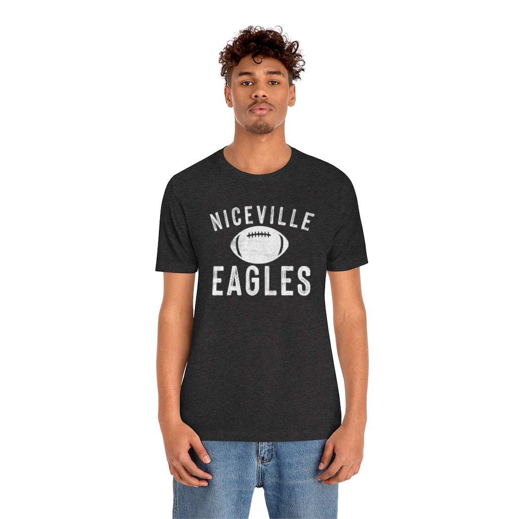 BATTLEWORN NICEVILLE EAGLES W/ FOOTBALL - Unisex Jersey Short Sleeve Tee BELLA+CANVAS