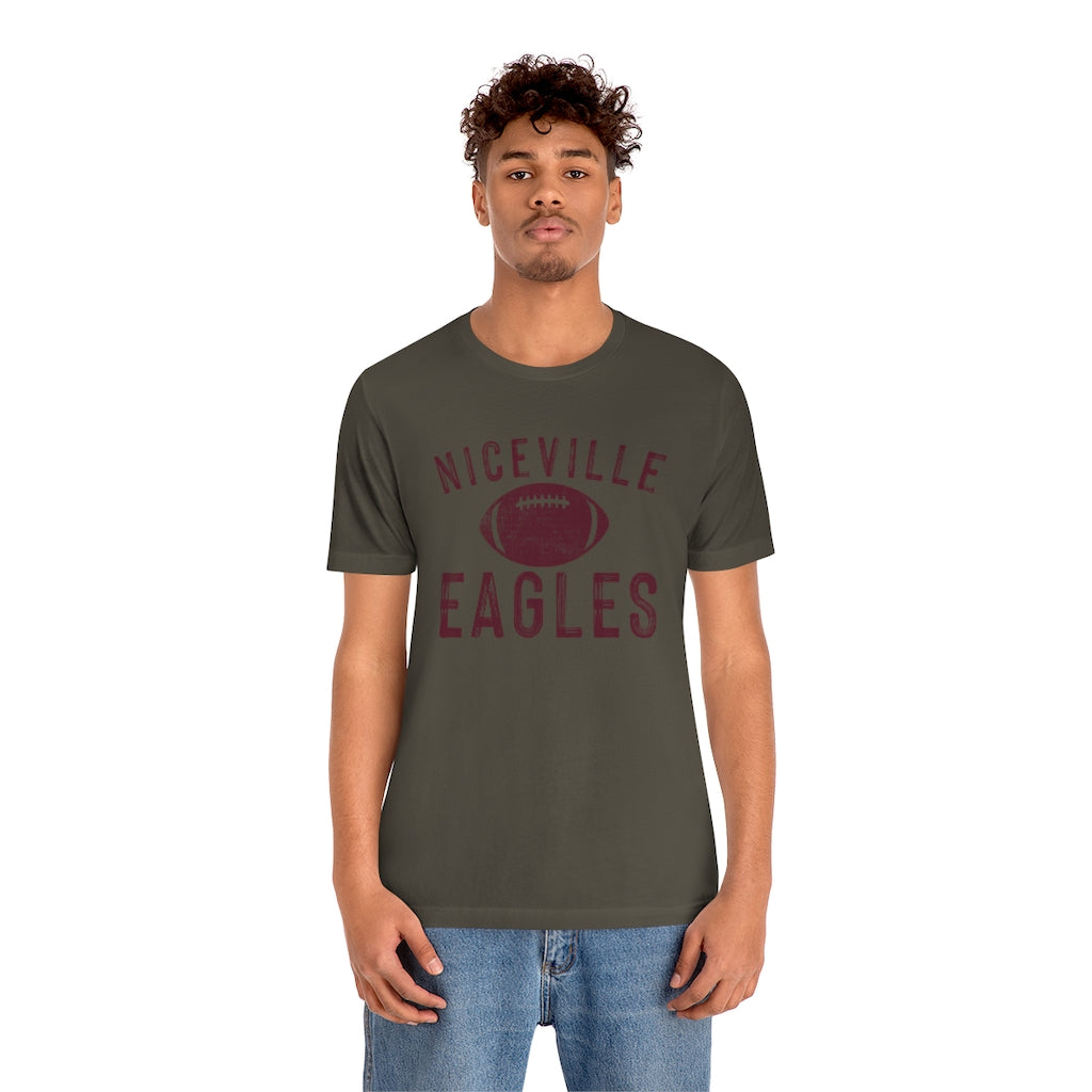 BATTLEWORN NICEVILLE EAGLES W/ FOOTBALL - Unisex Jersey Short Sleeve Tee BELLA+CANVAS