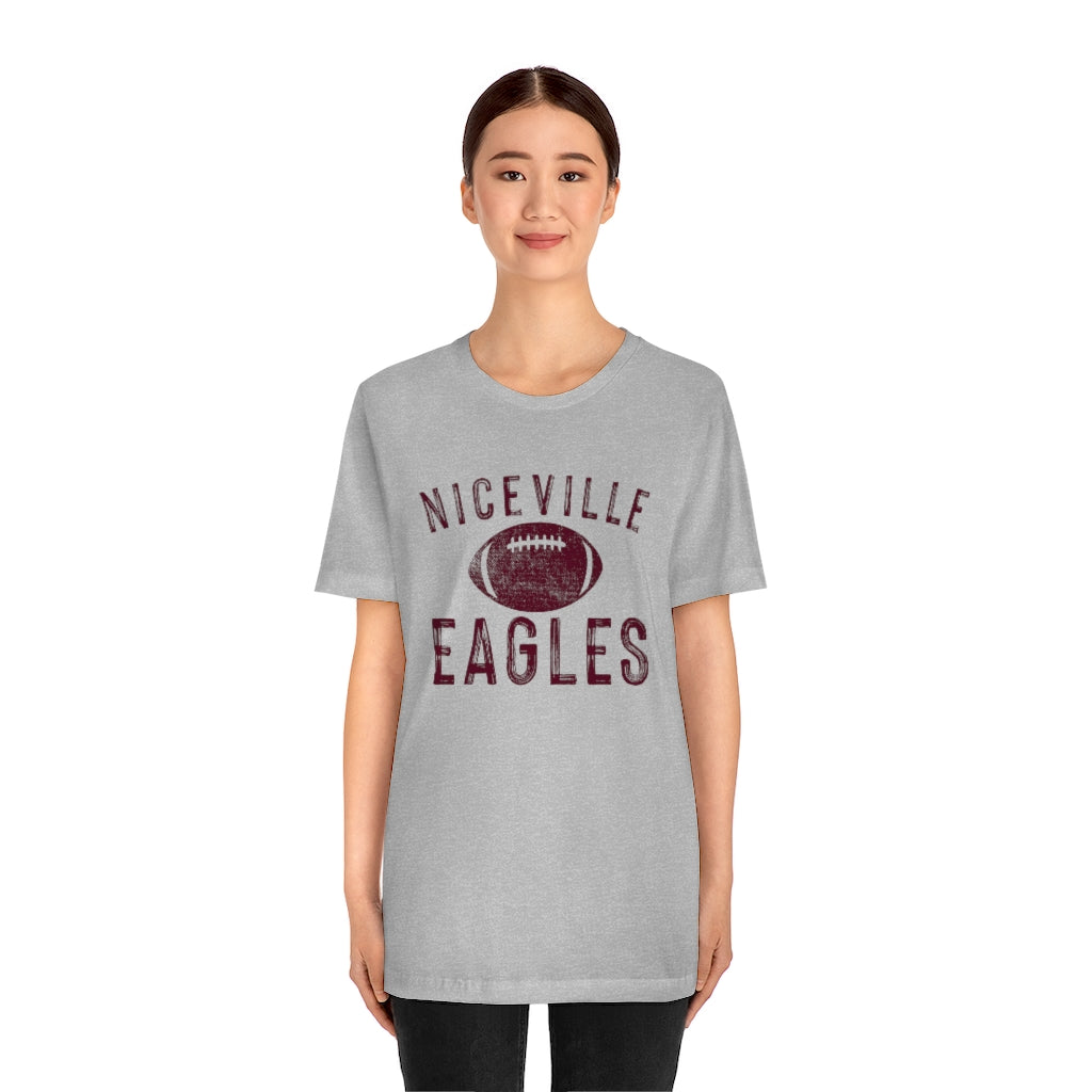 BATTLEWORN NICEVILLE EAGLES W/ FOOTBALL - Unisex Jersey Short Sleeve Tee BELLA+CANVAS