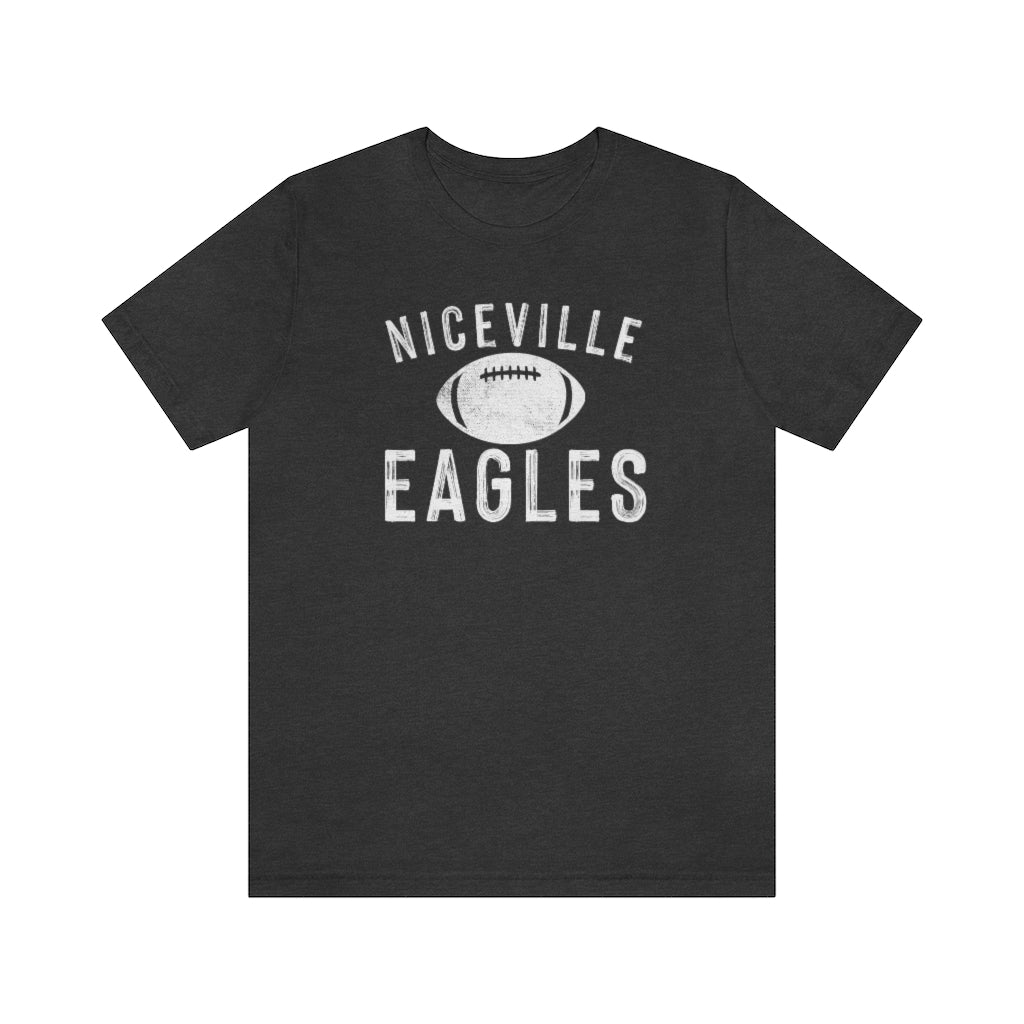 BATTLEWORN NICEVILLE EAGLES W/ FOOTBALL - Unisex Jersey Short Sleeve Tee BELLA+CANVAS