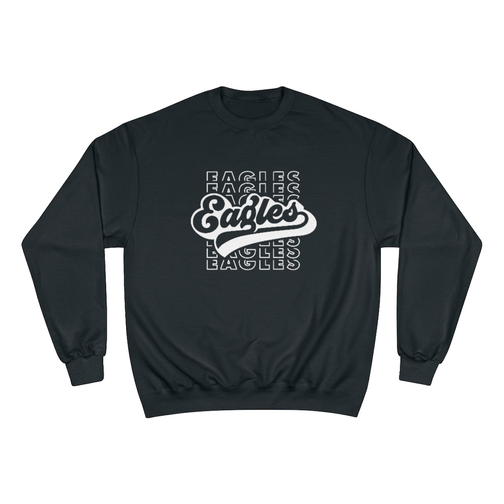 EAGLES W/ RETRO SCRIPT OVERLAY - Unisex CHAMPION BRAND Crewneck Sweatshirt