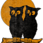 Roosting Owls With Moon (Custom Carved)