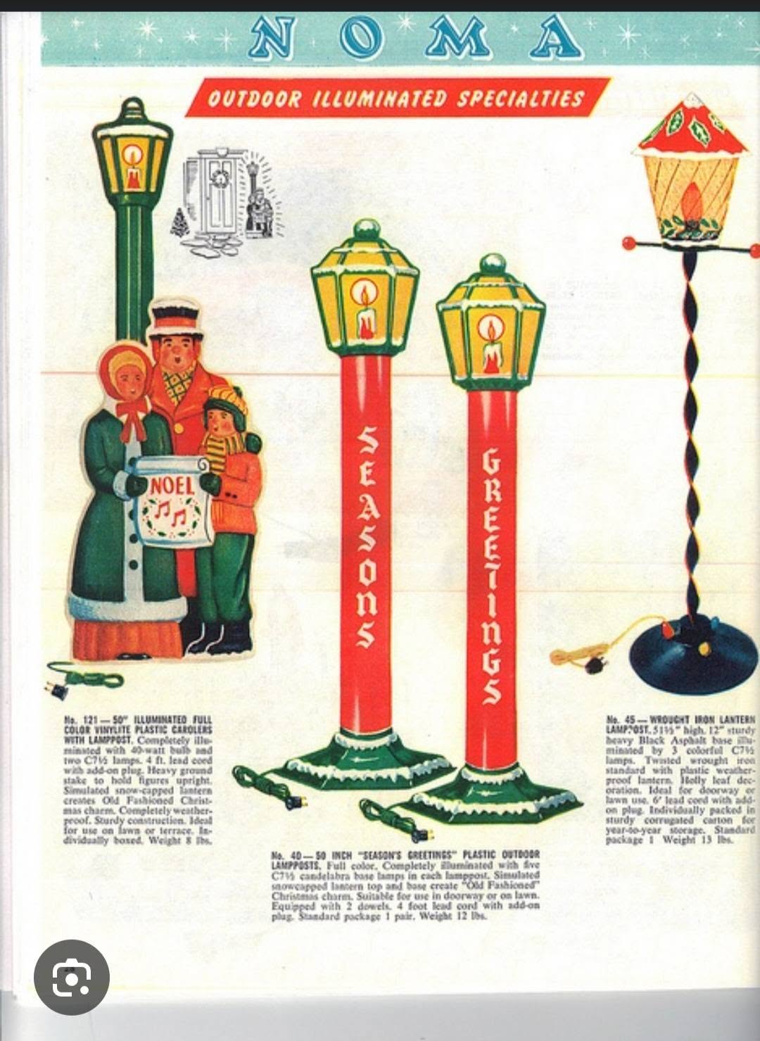 NOMA Seasons Greetings Lamp Duo - Vintage Inspired FREE SHIPPING