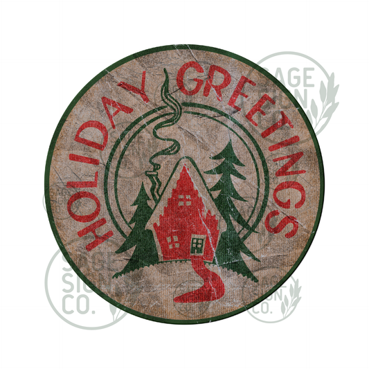 Happy Holidays Cabin Milk Bottle Seal (FREE SHIPPING!)