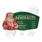 Hot & Fresh Beverage Menu Board With Santa (SageSignCo Original) (FREE SHIPPING!)
