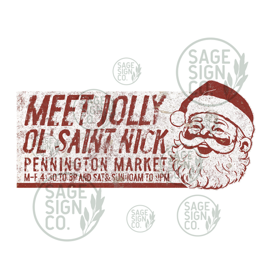 Meet Jolly Ol St Nick Store Sign (FREE SHIPPING!)