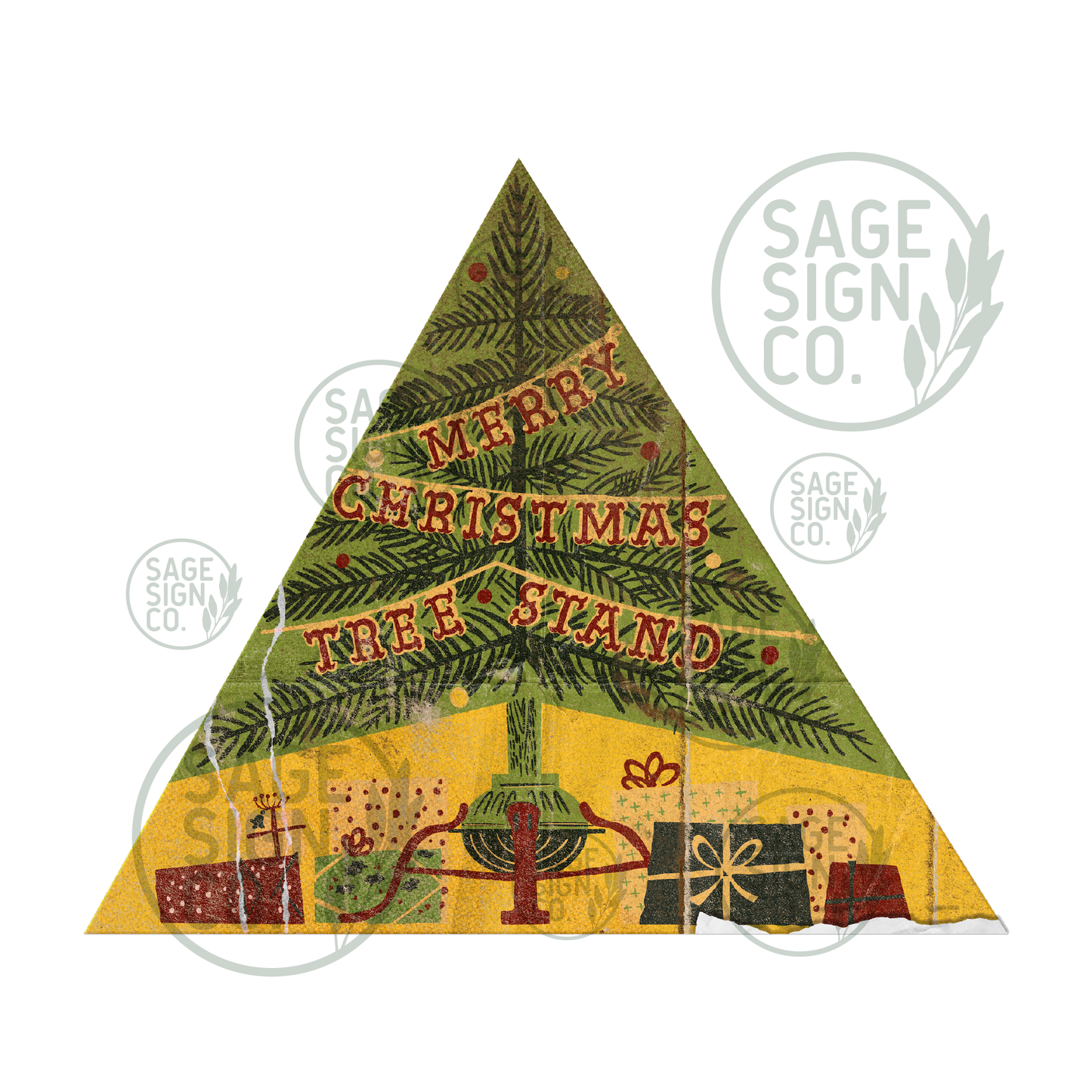 Merry Christmas Triangular Tree Stand Box (FREE SHIPPING!)