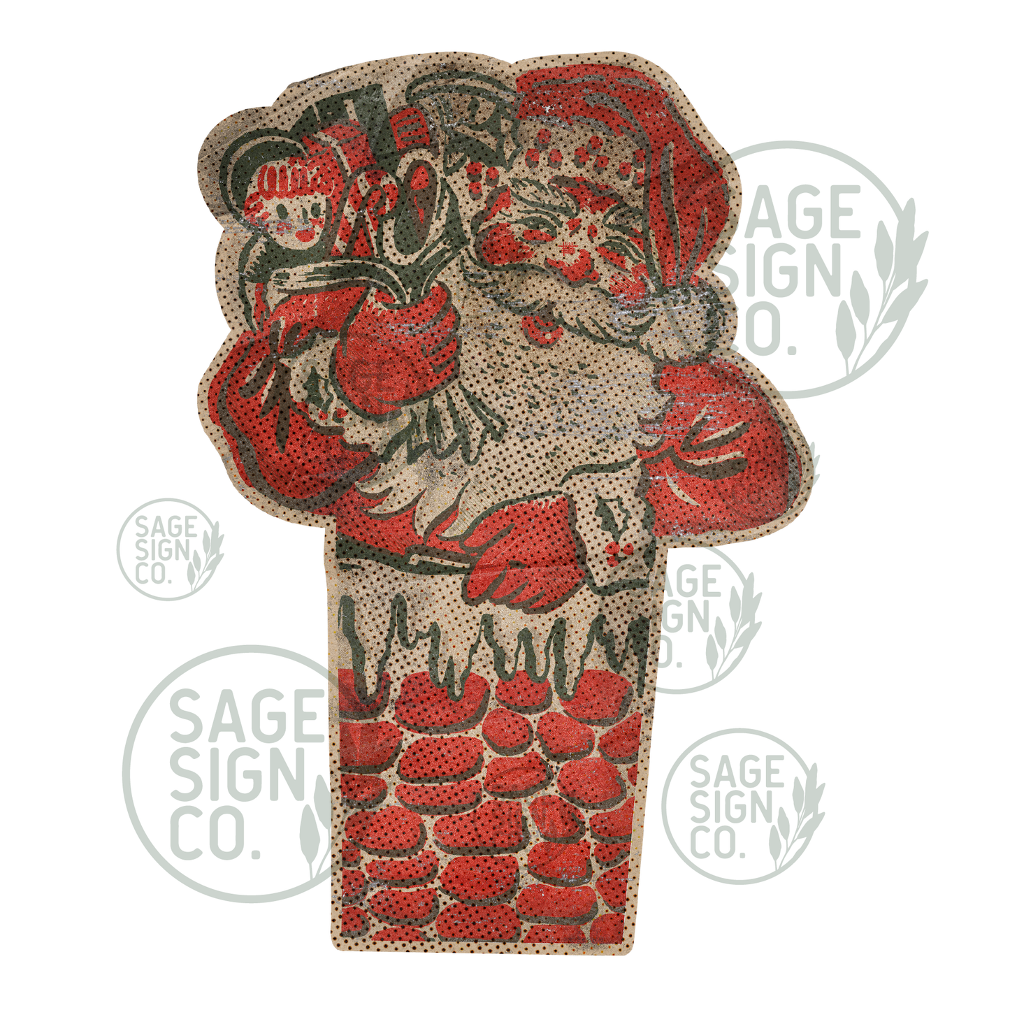 Santa In Chimney With Gifts For the Kids (FREE SHIPPING!)