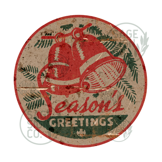 Season's Greetings Milk Bottle Seal Reproduction (FREE SHIPPING!)