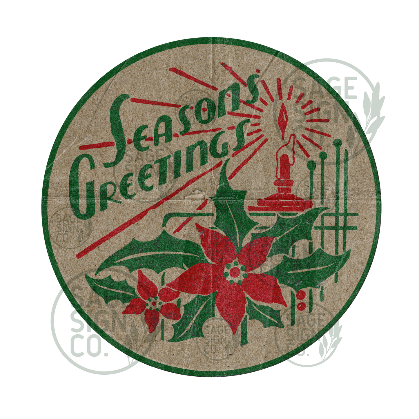 Season's Greetings With Bells Milk Bottle Seal Reproduction (FREE SHIPPING!)