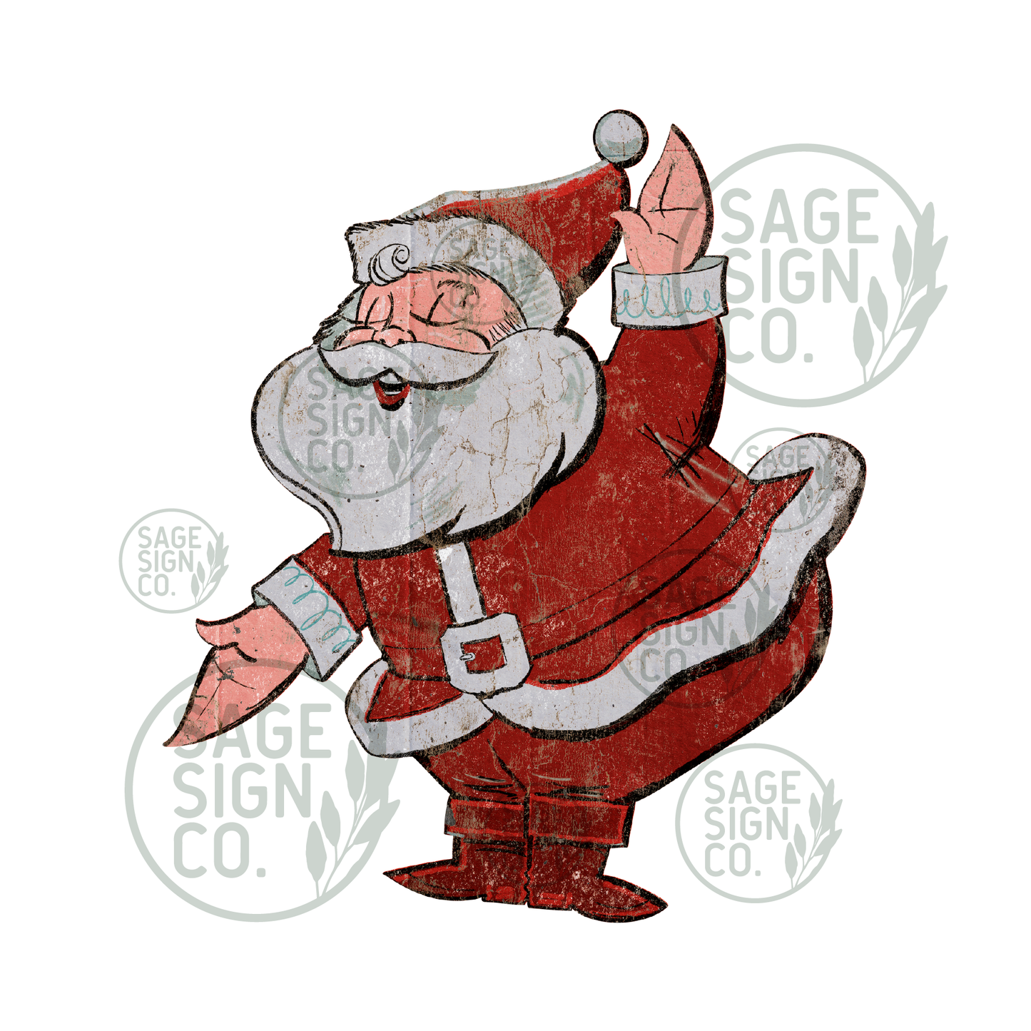 Sketched Santa Gesturing (FREE SHIPPING!)