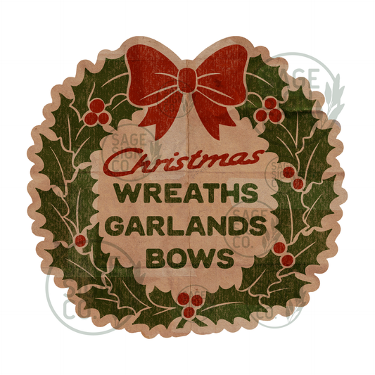 Vintage Christmas Greenery Advertisement Sign (FREE SHIPPING!)