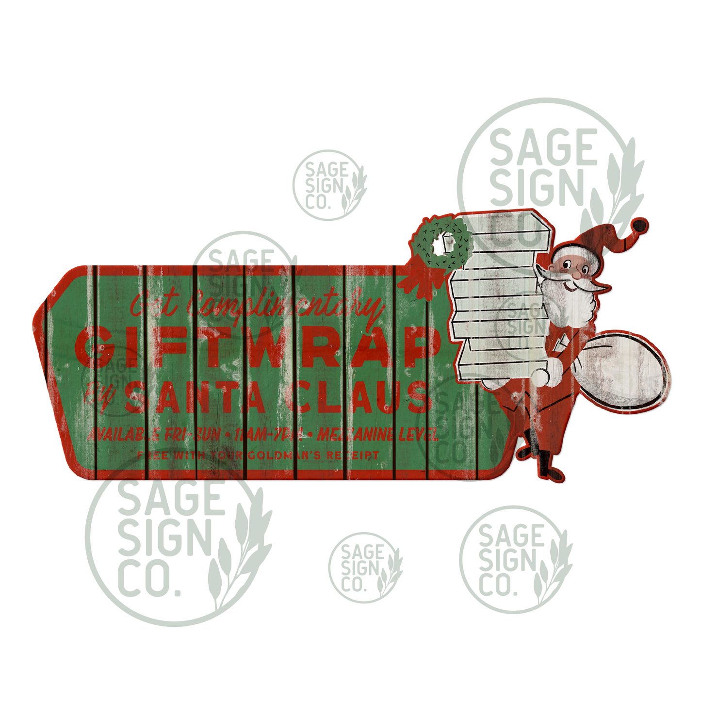 Department Store Giftwrap By Santa Claus (SageSignCo Original)(FREE SHIPPING!)
