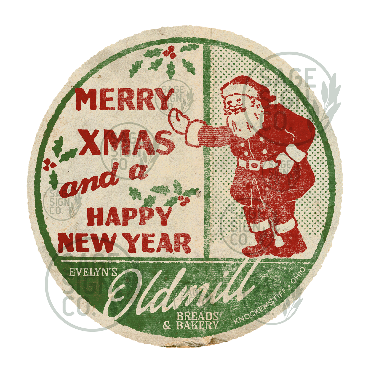 Evelyn's Oldmill Holiday Wishes Milk Bottle Seal (FREE SHIPPING!)