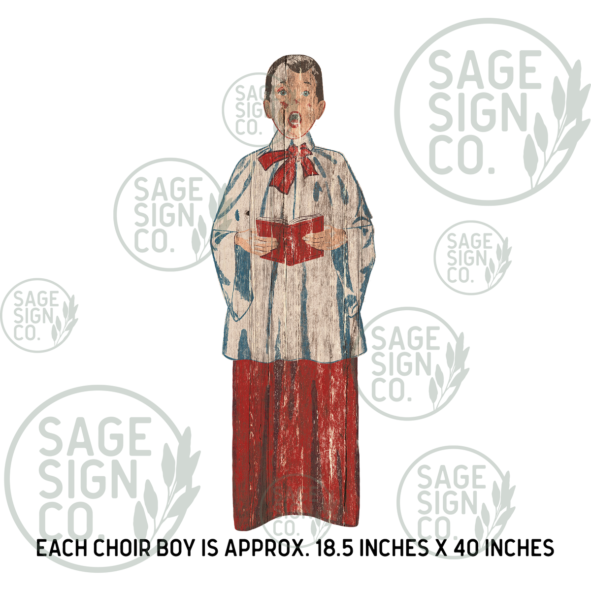 Douglas Fir Christmas Choir Boy (Boy #1) Vintage Inspired FREE SHIPPING
