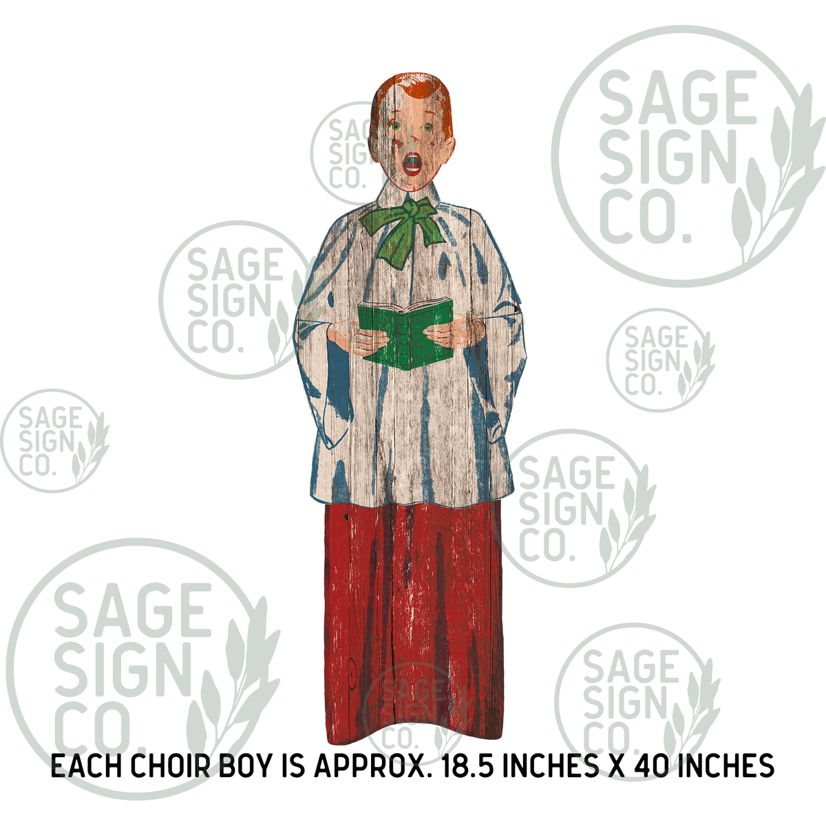 Douglas Fir Christmas Choir Boy (Boy #2) Vintage Inspired FREE SHIPPING