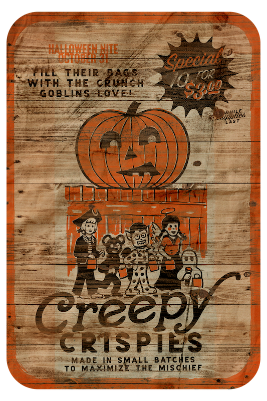 Creepy Crispies Ad Sign (Custom Carved)