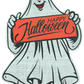Grinning Ghost With Happy Halloween Greeting  (Custom Carved)