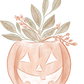 Cute Terraccotta Jackolantern With Greenery (Custom Carved)