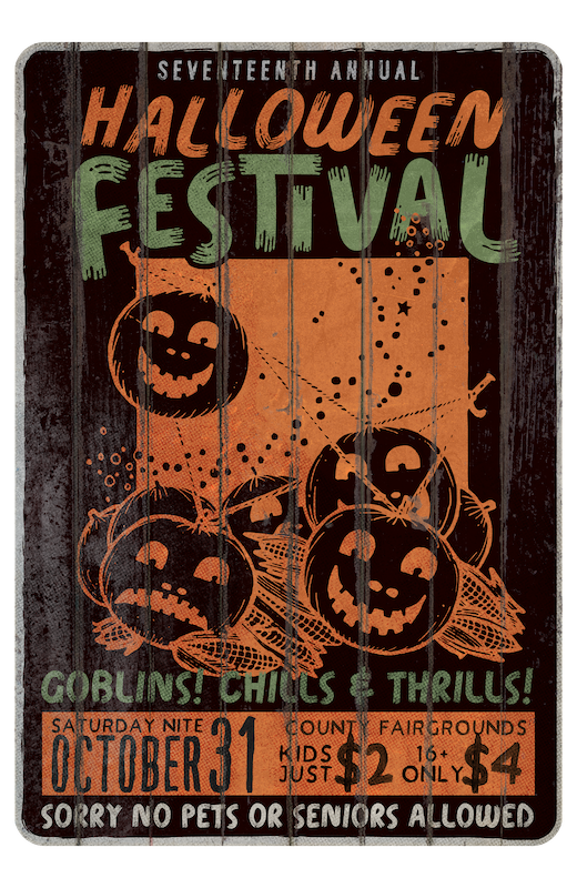 Halloween Festival Ad Sign (Custom Carved)