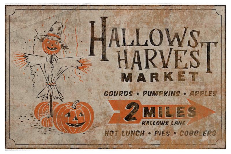 Hallows Harvest Market Billboard