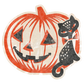 Retro Cat and Jackolantern (Custom Carved)