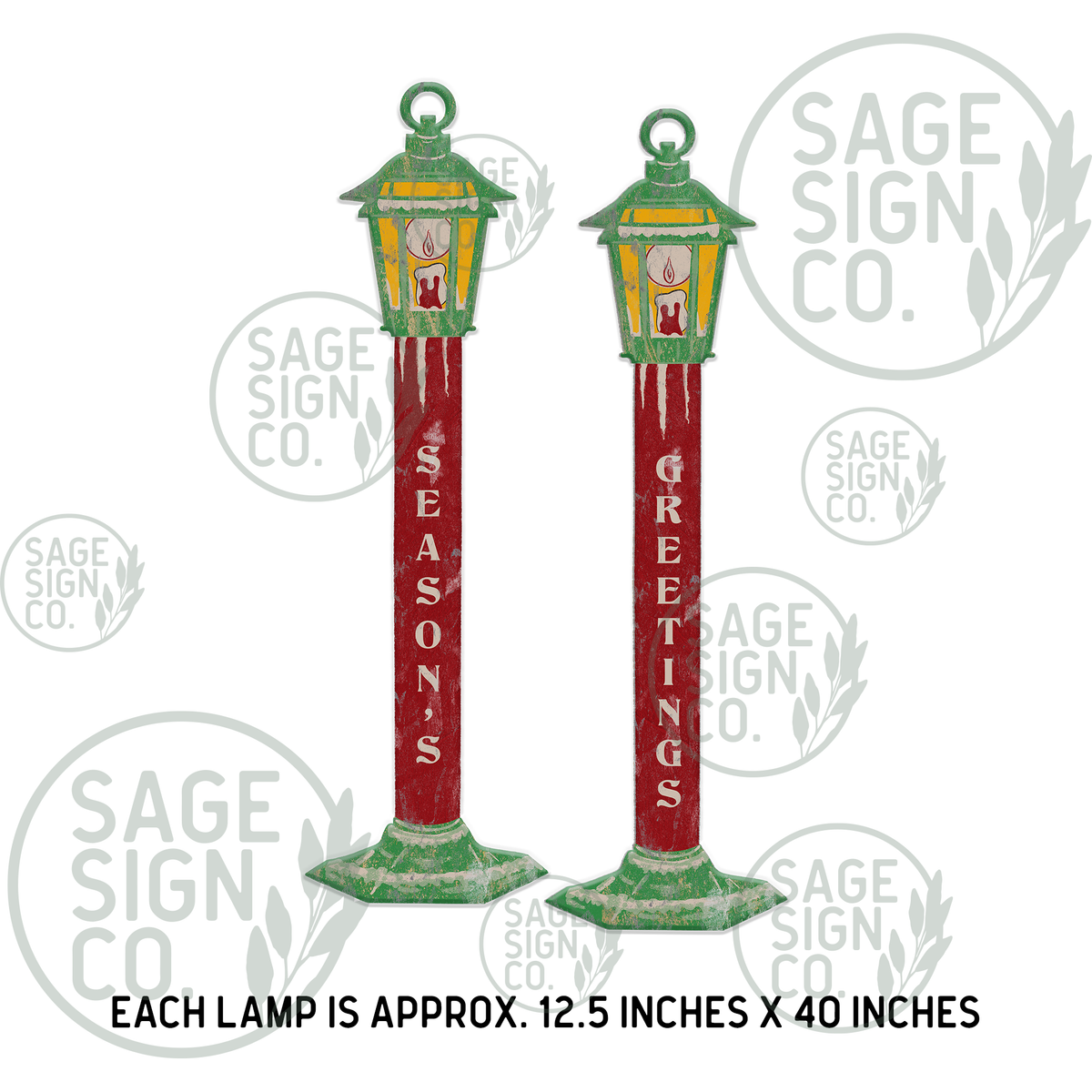 NOMA Seasons Greetings Lamp Duo - Vintage Inspired FREE SHIPPING