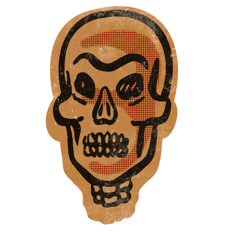 BC Vintage Skeleton Illustration (Custom Carved)