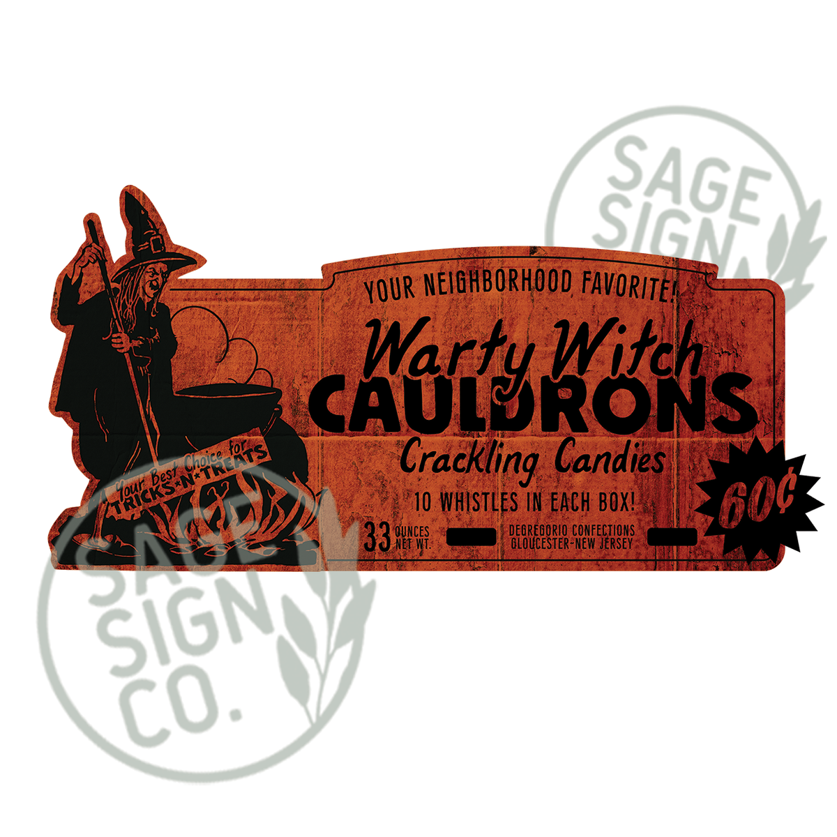 Warty Witch Candy Cauldrons Store Ad (Custom Carved)