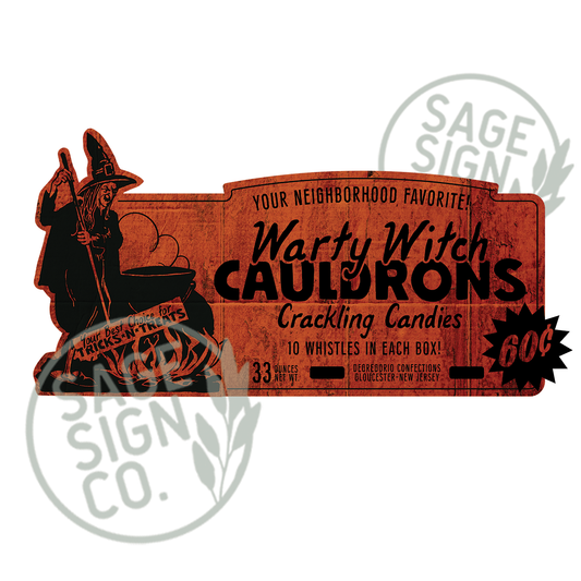 Warty Witch Candy Cauldrons Store Ad (Custom Carved)