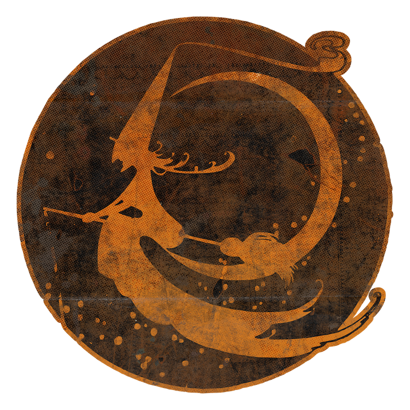 Witch Flying In the Night Sky (Custom Carved)