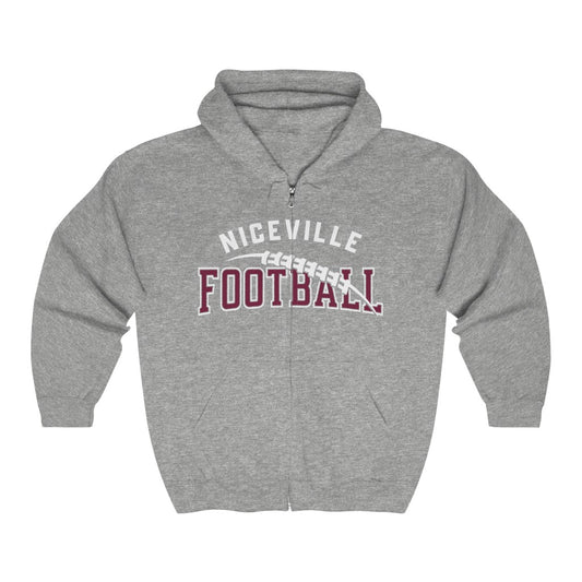NICEVILLE FOOTBALL W/ FOOTBALL GRAPHIC Unisex Heavy Blend™ Comfy Zip Hoodie