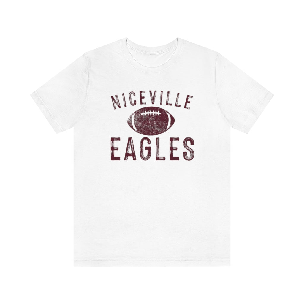 BATTLEWORN NICEVILLE EAGLES W/ FOOTBALL - Unisex Jersey Short Sleeve Tee BELLA+CANVAS
