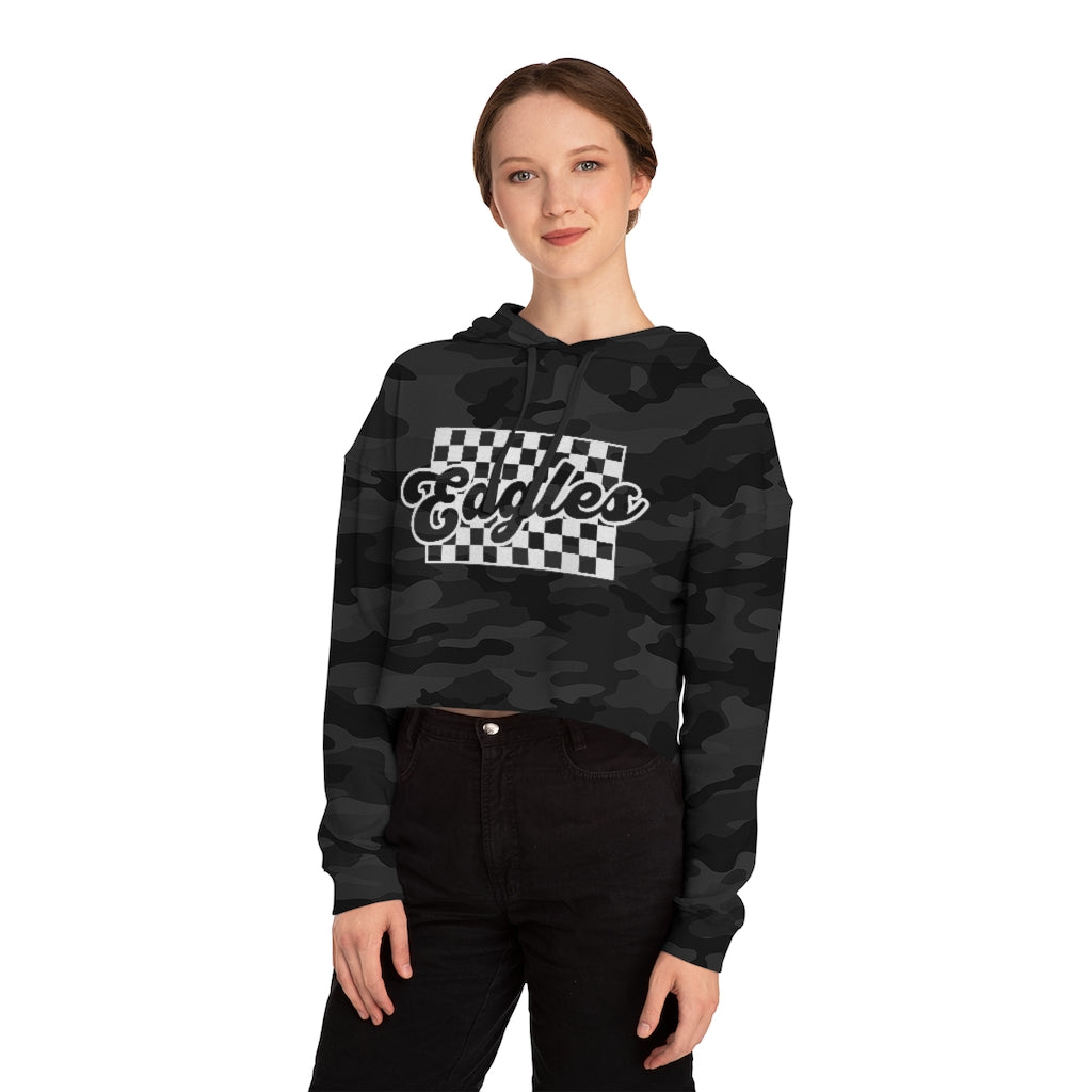 EAGLES THROWBACK CHECKERBOARD - Women's Cropped Crew Sweatshirt