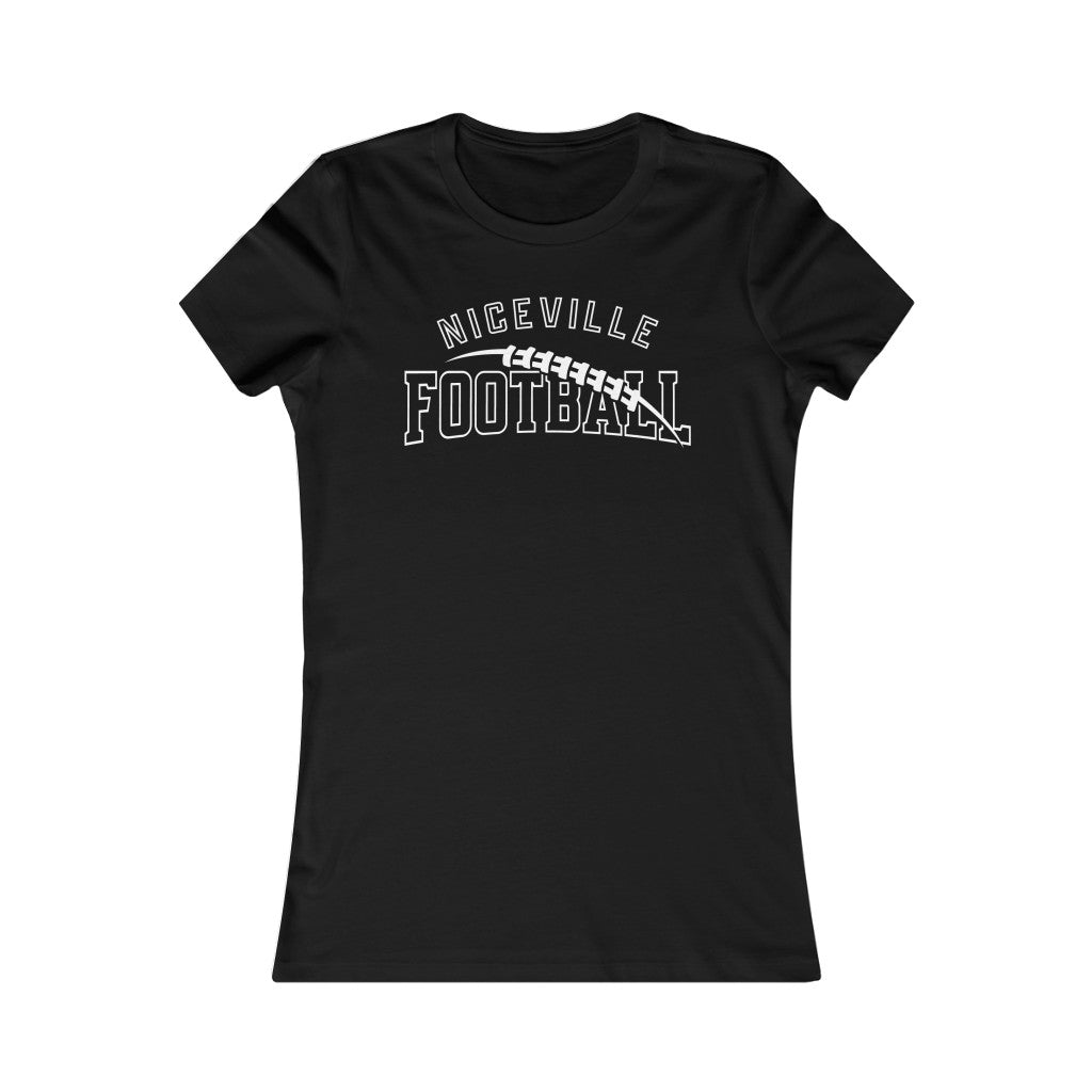 NICEVILLE FOOTBALL W/ FOOTBALL GRAPHIC - Women's Favorite BELLA+CANVAS Tee