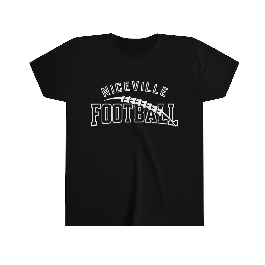 NICEVILLE FOOTBALL W/ FOOTBALL GRAPHIC - Youth Short Sleeve Tee BELLA+CANVAS