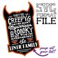 SPOOKY 😈 Monster Family Lyrics Design SVG FILE