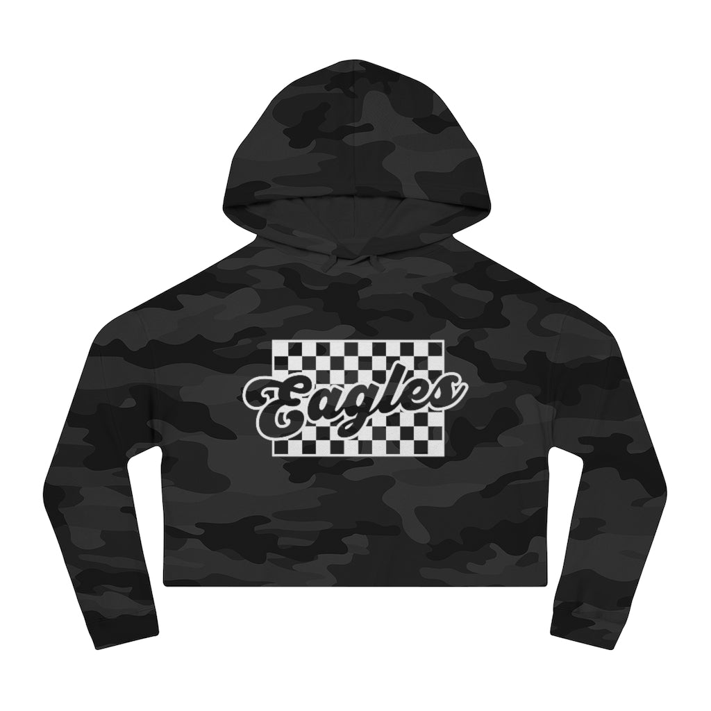 EAGLES THROWBACK CHECKERBOARD - Women's Cropped Crew Sweatshirt