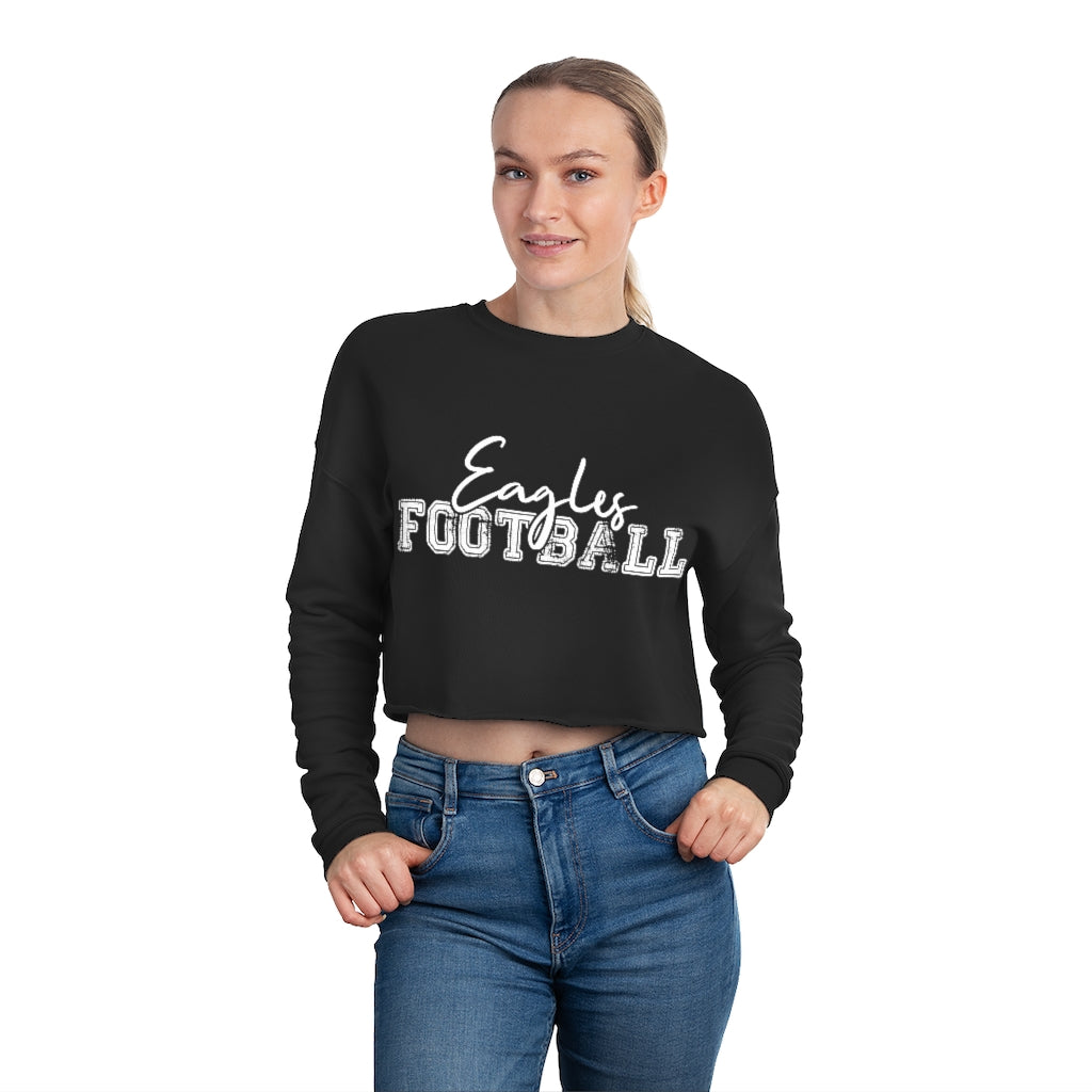 DISTRESSED VARSITY EAGLES FOOTBALL - Women's Cropped Crew