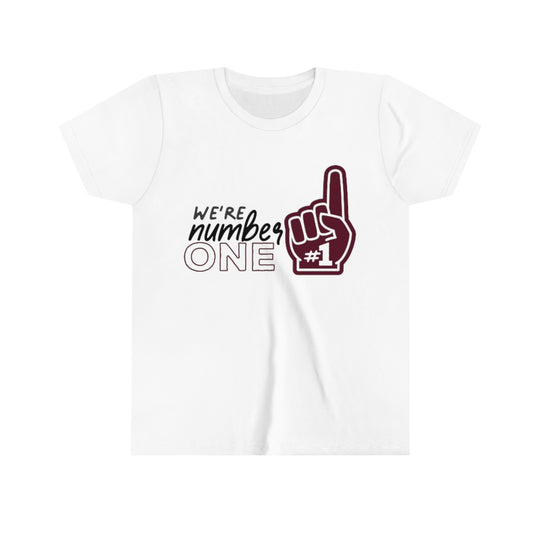 WE'RE NUMBER 1 W/ FOAM FINGER  - Youth Short Sleeve Tee BELLA+CANVAS